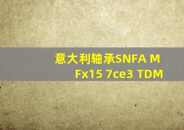 意大利轴承SNFA M Fx15 7ce3 TDM